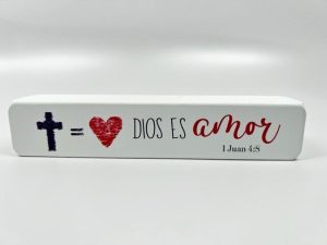 bloque de madera dios es amor