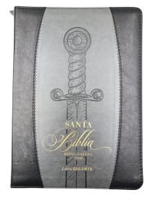 Biblia espada letra gigante gris negro