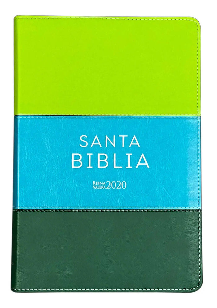 biblia reina valera 2020 manual letra grande tricolor verde
