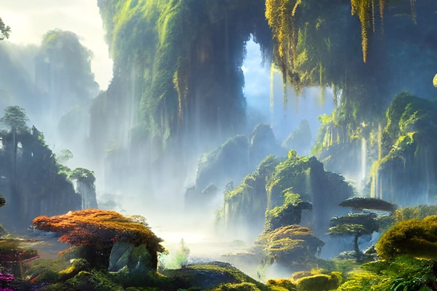 Es al ver escenas como esta en la película Avatar, en este caso un paisaje selvático reproducido por IA, que algunas personas han sufrido el síndrome de Avatar.